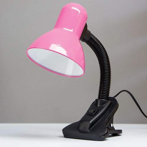 Настольная лампа на прищепке с цоколем Е27 розовая - фото 4