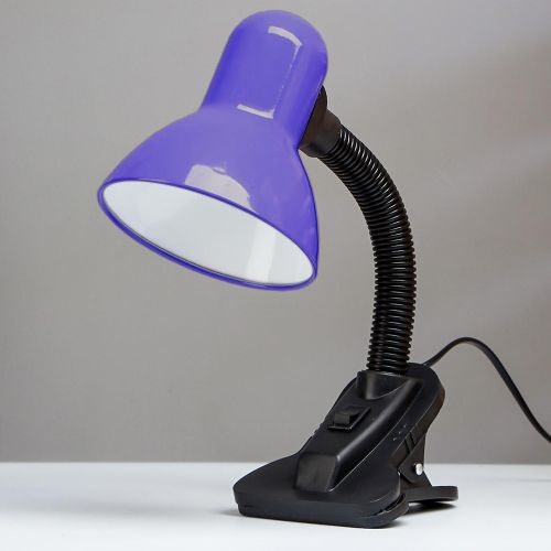 Настольная лампа на прищепке с цоколем Е27 фиолетовая - фото 5