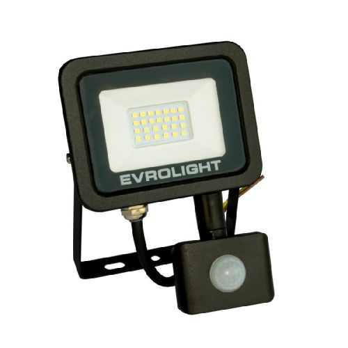 Прожектор светодиодный с датчиком движения EVROLIGHT FM-01D-20 20W 6400К - фото 1