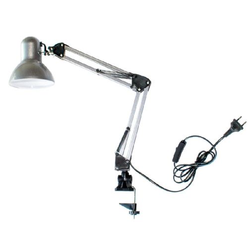 Настольная лампа ЕВРОСВЕТ Ridy-027 E27 со струбциной серебро - фото 1