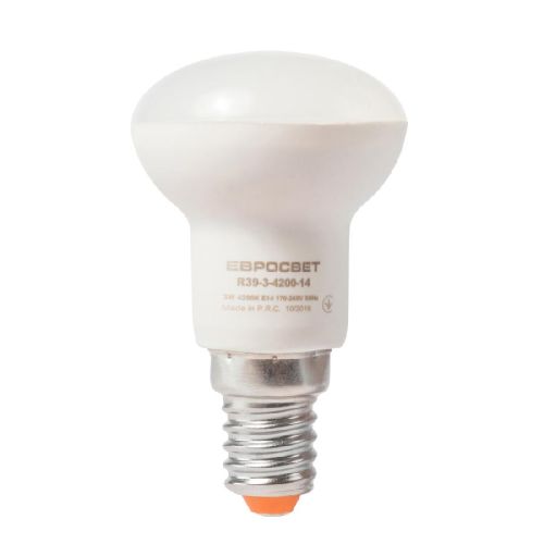 Лампа светодиодная ЕВРОСВЕТ 3Вт 4200К R39-3-4200-14 E14 - фото 1