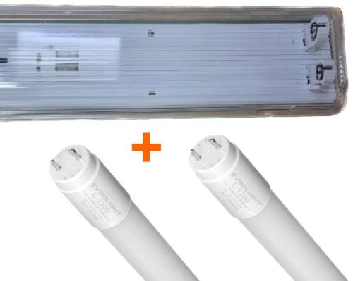 Светильник LED-SH-001 с пластиной IP65 с лампами 18Вт 6400К и предохранителем PULS-10 - фото 1