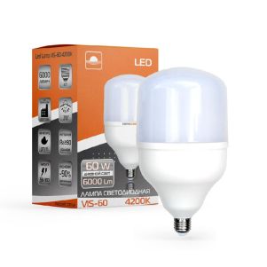 Лампа светодиодная высокомощная ЕВРОСВЕТ 60Вт 4200К (VIS-60-E27) 