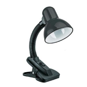 Настольная лампа на прищепке с цоколем Е27 черная