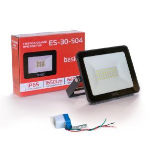 Прожектор светодиодный  ES-30-504 и фотореле  (набор BASIC)