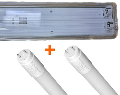 Светильник LED-SH-001 с пластиной IP65 с лампами 18Вт 4000К и предохранителем PULS-10 - фото 1