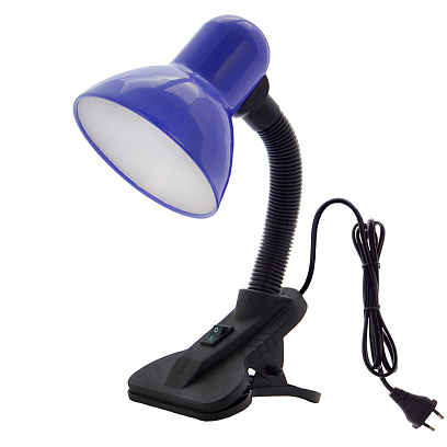 Настольная лампа на прищепке с цоколем Е27 фиолетовая - фото 2
