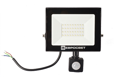 Прожектор светодиодный ЕВРОСВЕТ 30Вт с датчиком движения EV-30-504D 6400К - фото 3