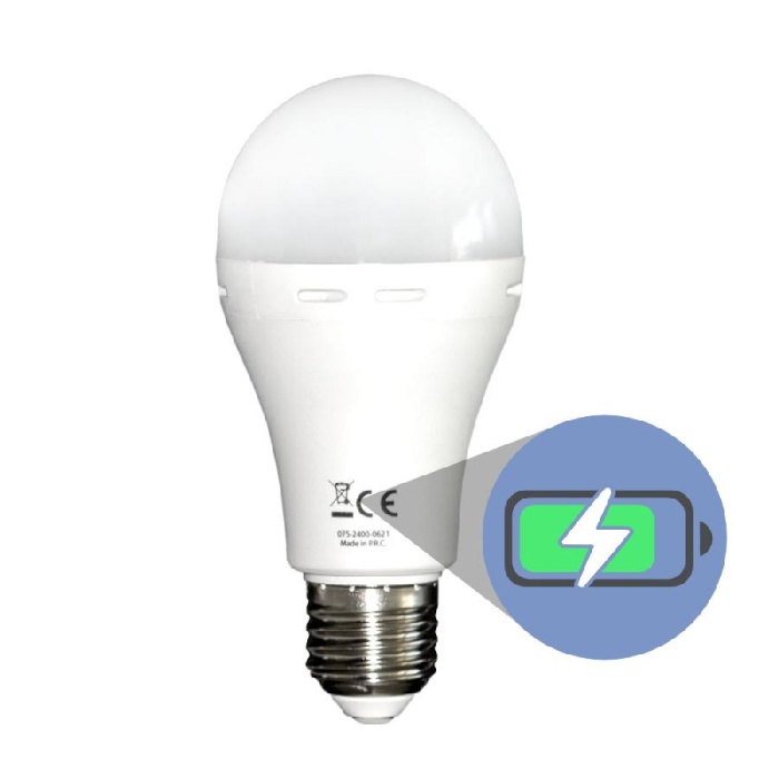 Фонарик-лампа на аккумуляторе Е27 LED NOAS АС7W DC3W 6400K > купить  Аварийные светильники от ЕвроСвет