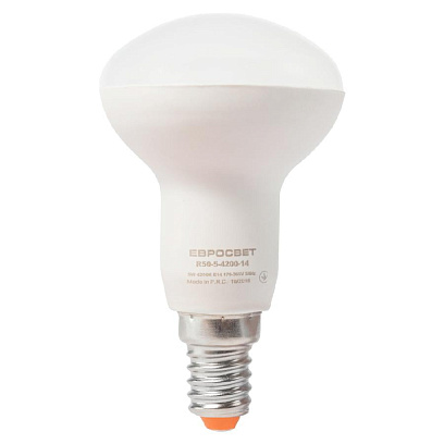 Лампа светодиодная ЕВРОСВЕТ 5Вт 4200К R50-5-4200-14 E14 - фото 1