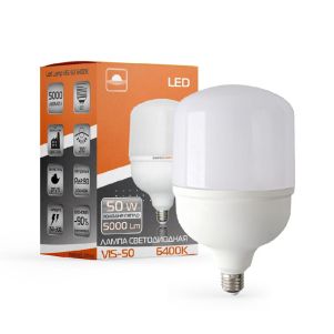 Лампа светодиодная высокомощная ЕВРОСВЕТ 50Вт 6400К (VIS-50-E27) 