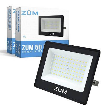 Набор прожектор светодиодный ZUM F02-50 6400K 2шт - фото 1
